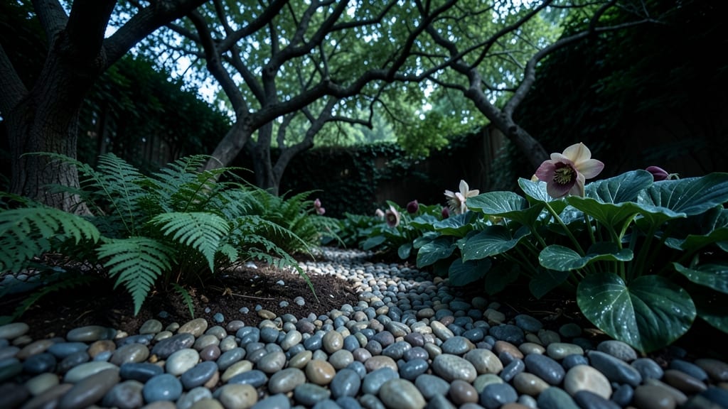 Low-Light Gravel Bed with Ferns