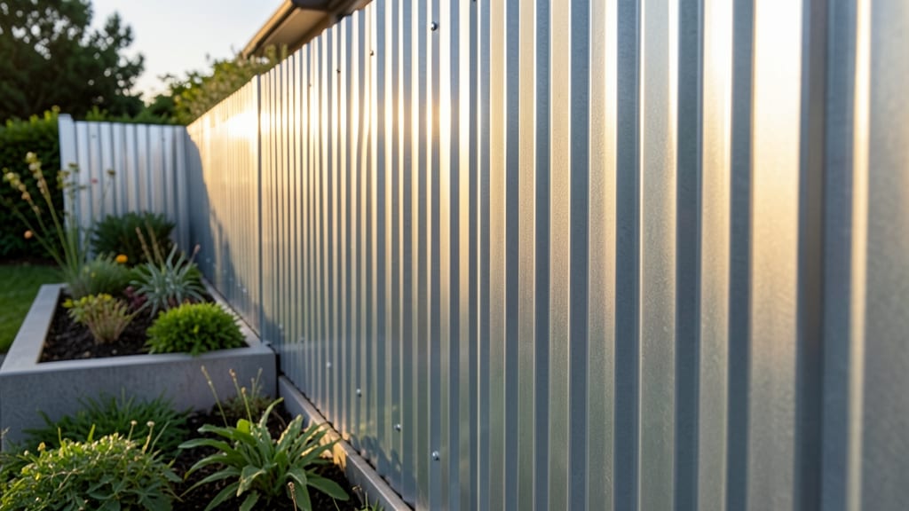 Brushed Metal Corrugated Fence