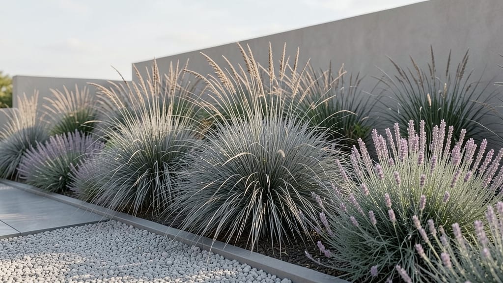 Monochromatic Perennial Borders with Ornamental Grasses
