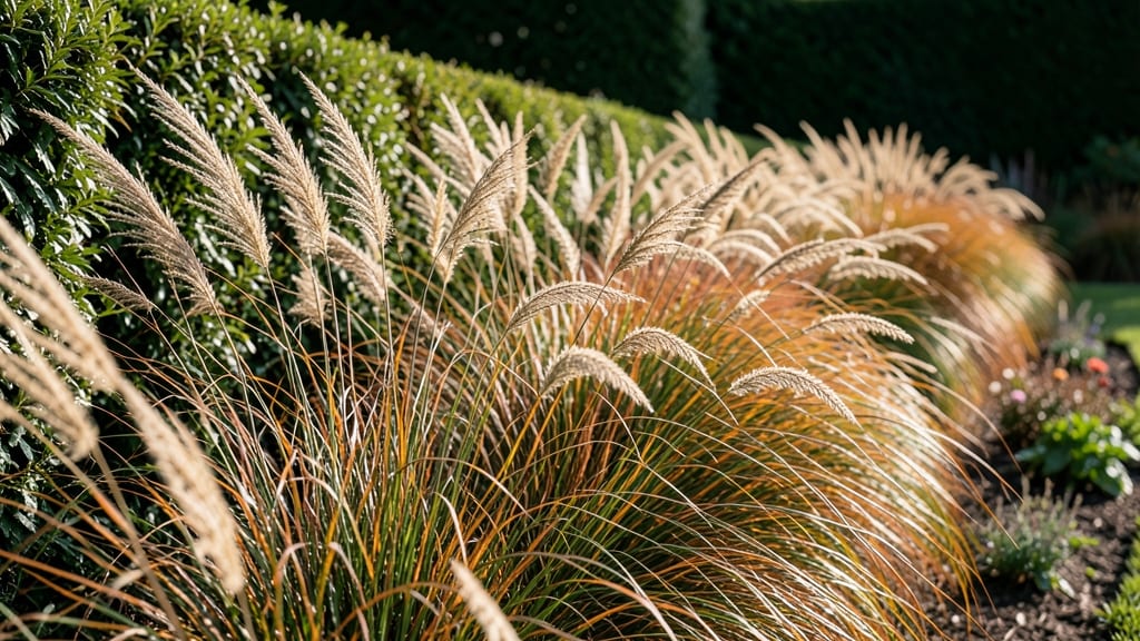 Hedge Row with Ornamental Grasses
