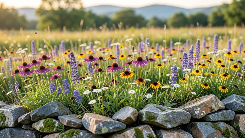 Wildflower Meadow Rock Borders