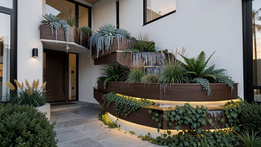 Curved Tiered Waterfall Planters