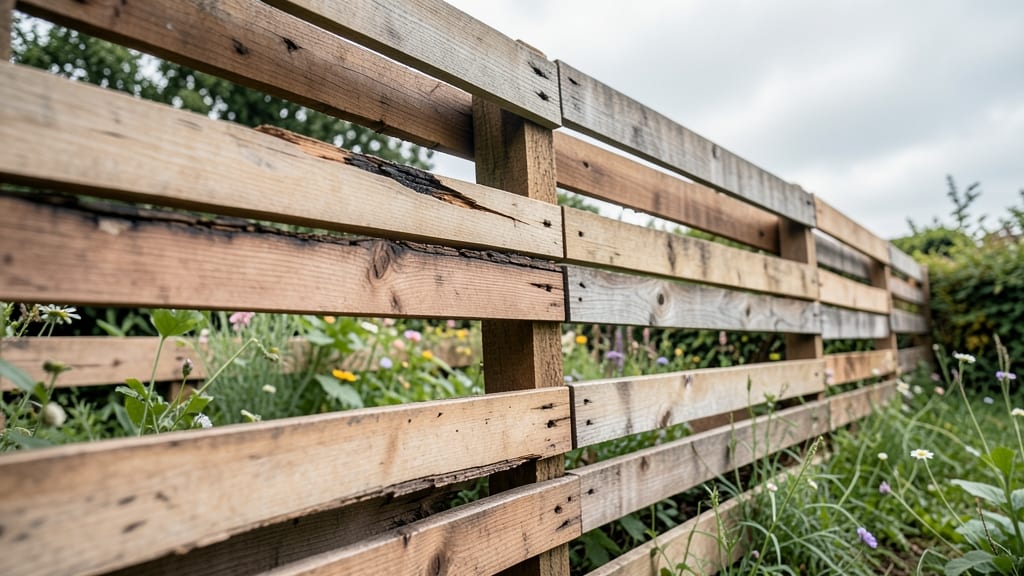 Rustic Wooden Pallet Privacy Fence