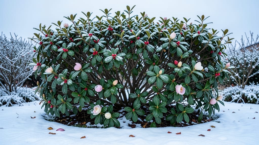 Winter Interest Shrub Combination with Holly and Camellia