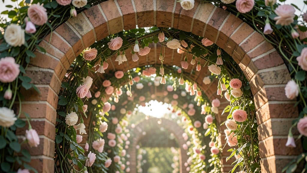 Brick Archway Flower Tunnel