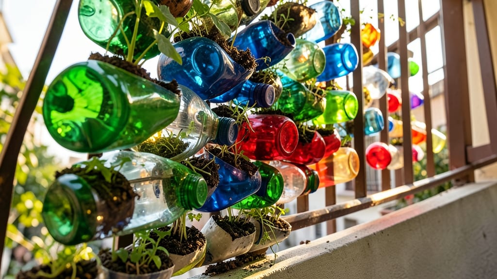 Plastic Bottle Vertical Planters