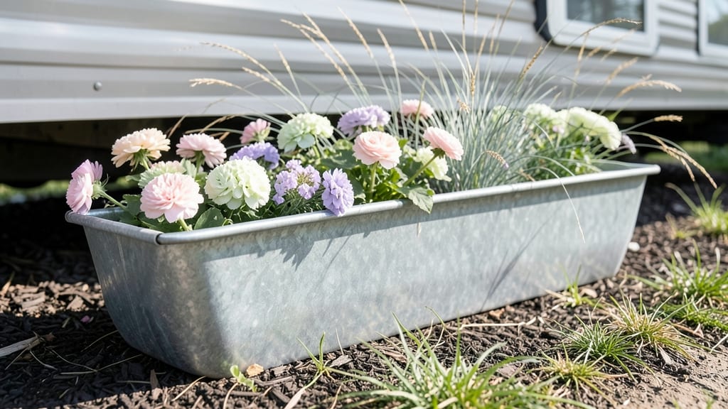 Galvanized Metal Trough Planters