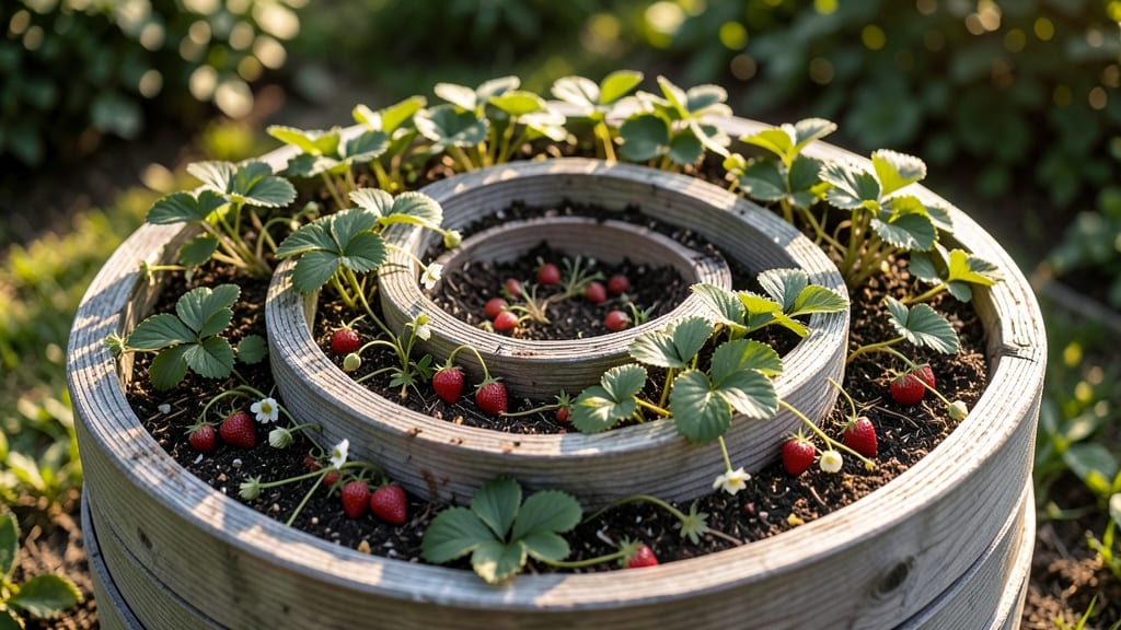 Raised Bed Strawberry Spiral