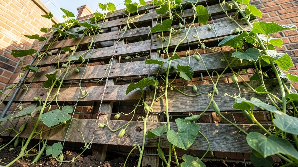 Pallet Trellis Vegetable Garden