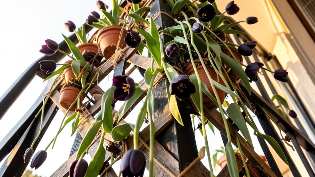 Vertical Tulip Garden On Trellis