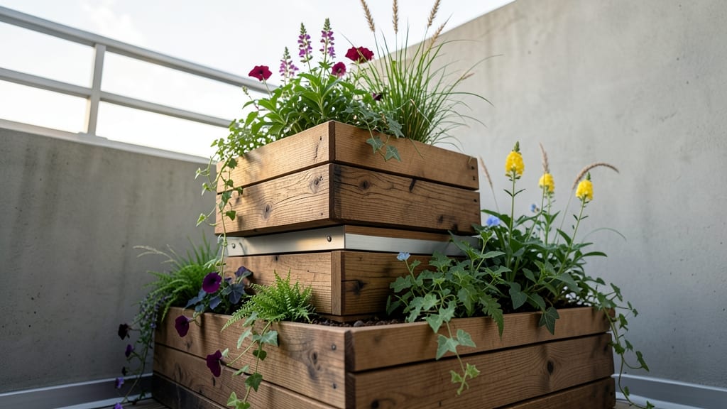Modern Tiered Wooden Flower Garden