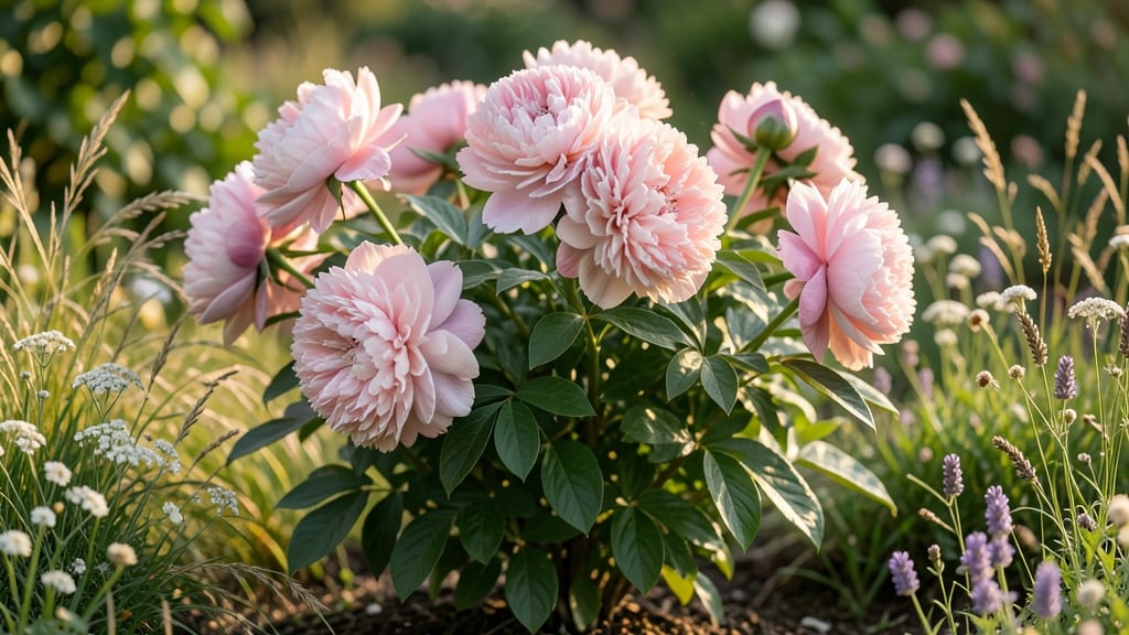 Bold Focal Point: Peony Bushes