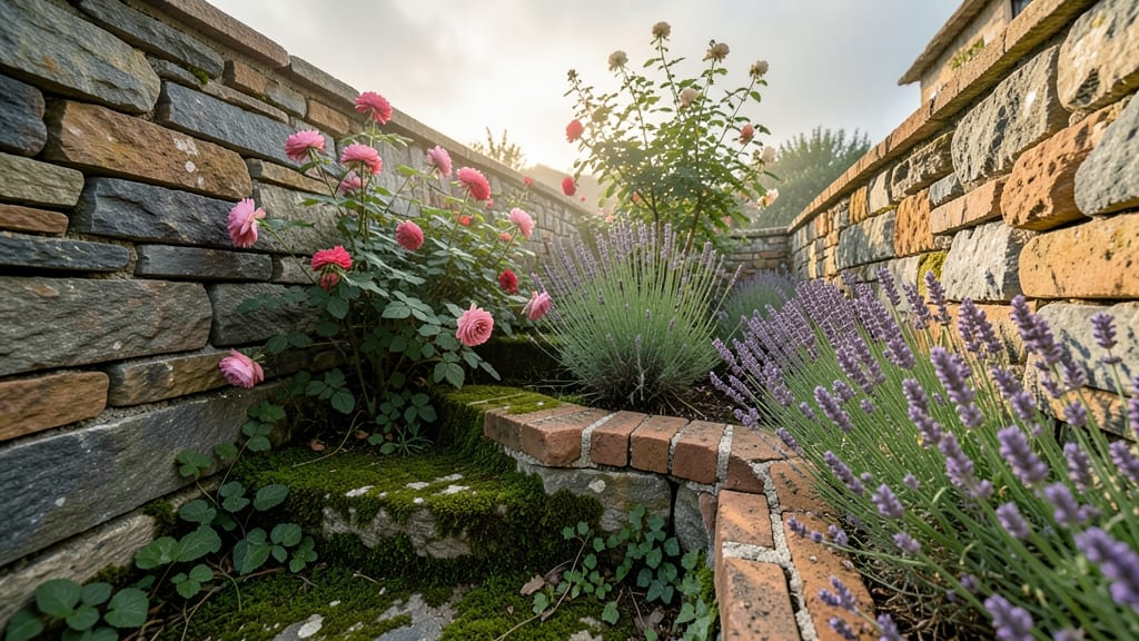 Stone or Brick Border Walls