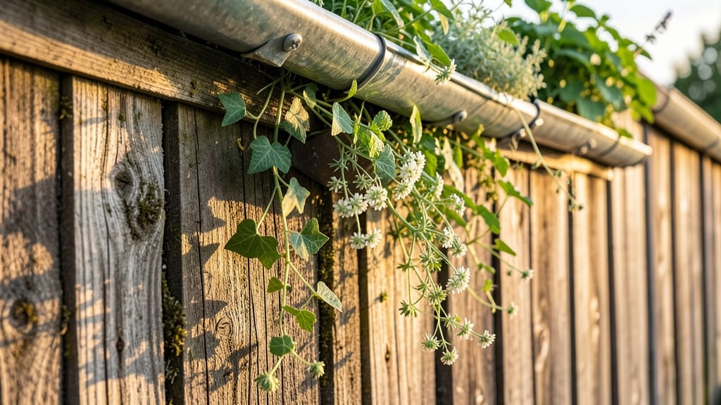 Gutter Flower Planters Along Fences