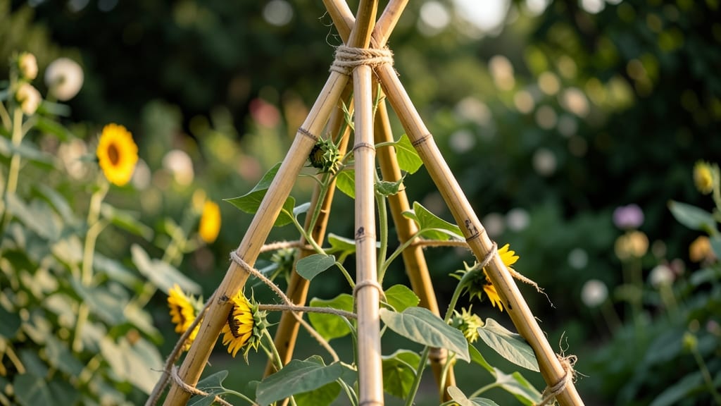 Bamboo Teepee Trellis Structure