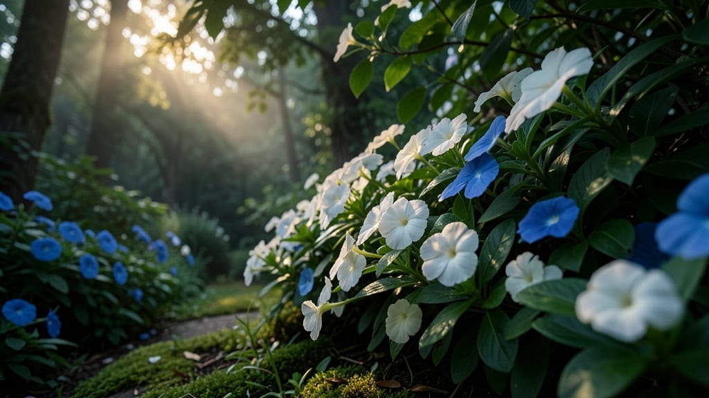Moonlight White Impatiens with Blue Accents