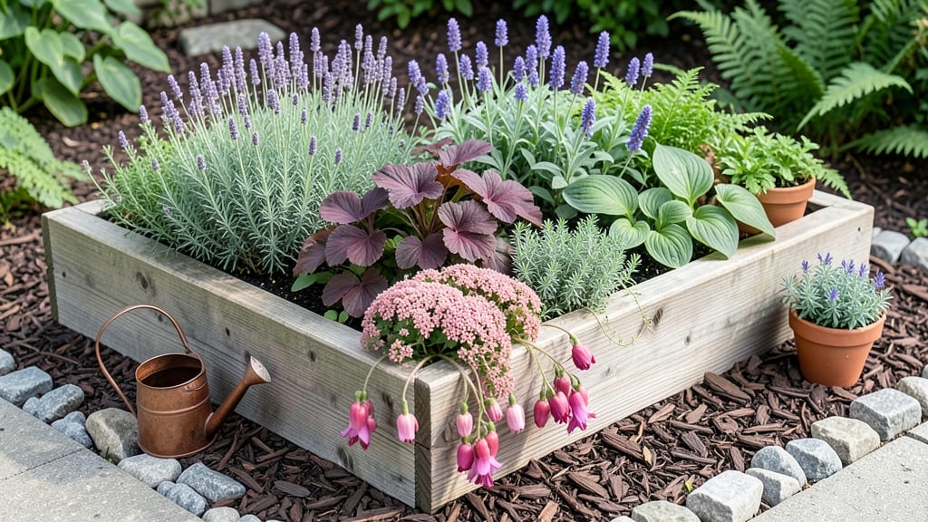 Raised Flower Bed Against House: Space-Saving Privacy Screen With Year-Round Blooms