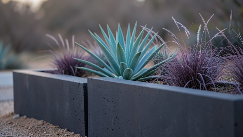 Geometric Concrete Block Planter