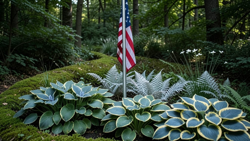 Woodland-Themed Fern And Hostas Border