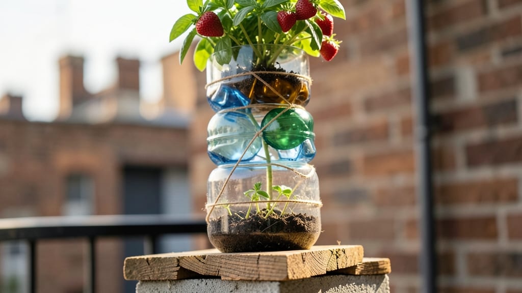 Plastic Bottle Tower Garden