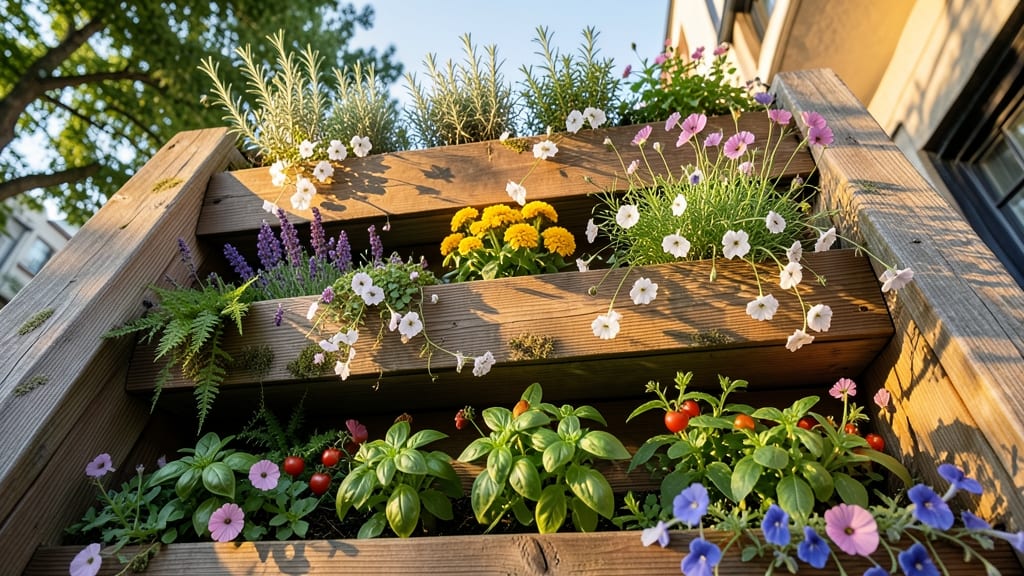 Tiered Raised Beds with Flowering Edges