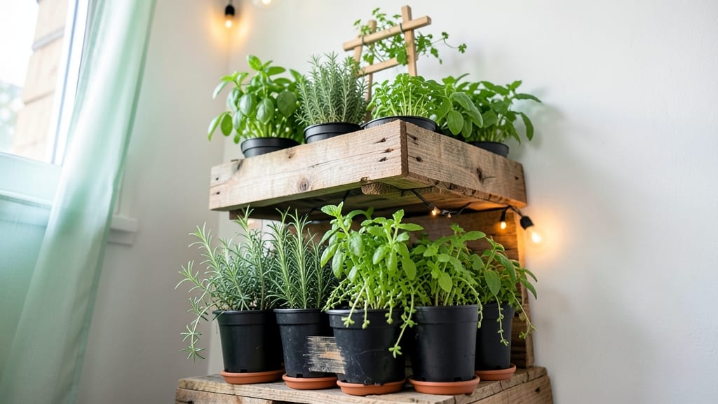 Vertical Pallet Herb Garden Tower