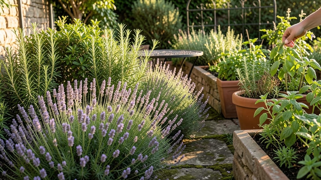 Fragrant Shrub Garden with Lavender and Rosemary