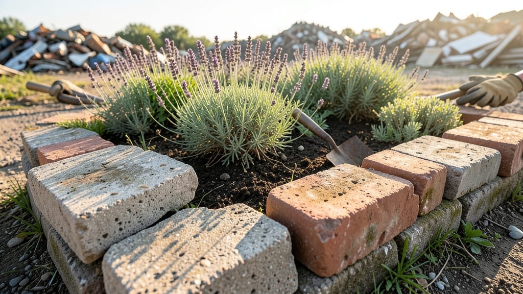 Stone Border from Recycled Concrete