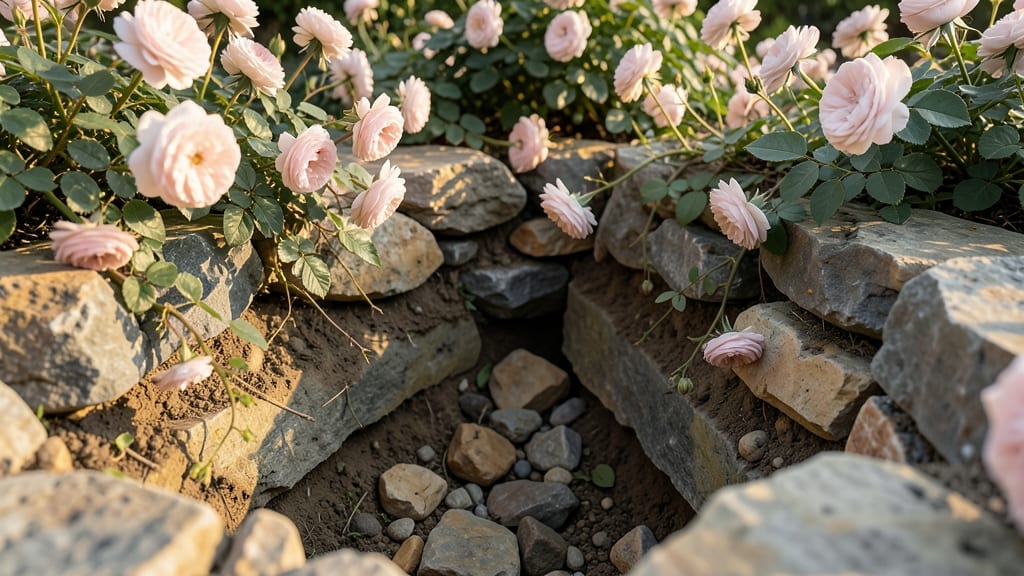 Sunken Rock Border for Climbing Roses
