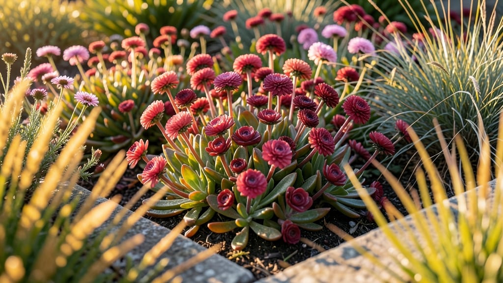 Autumn Foliage Showcase with Sedum