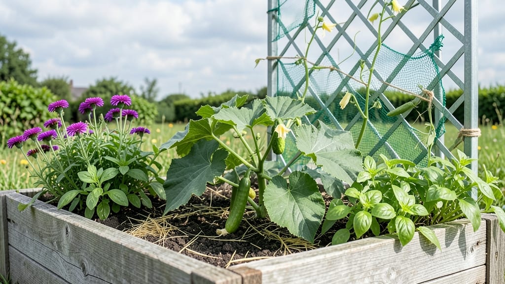 Raised Bed Vegetable Garden Trellis: Vertical Space Multiplier for Climbing Plants