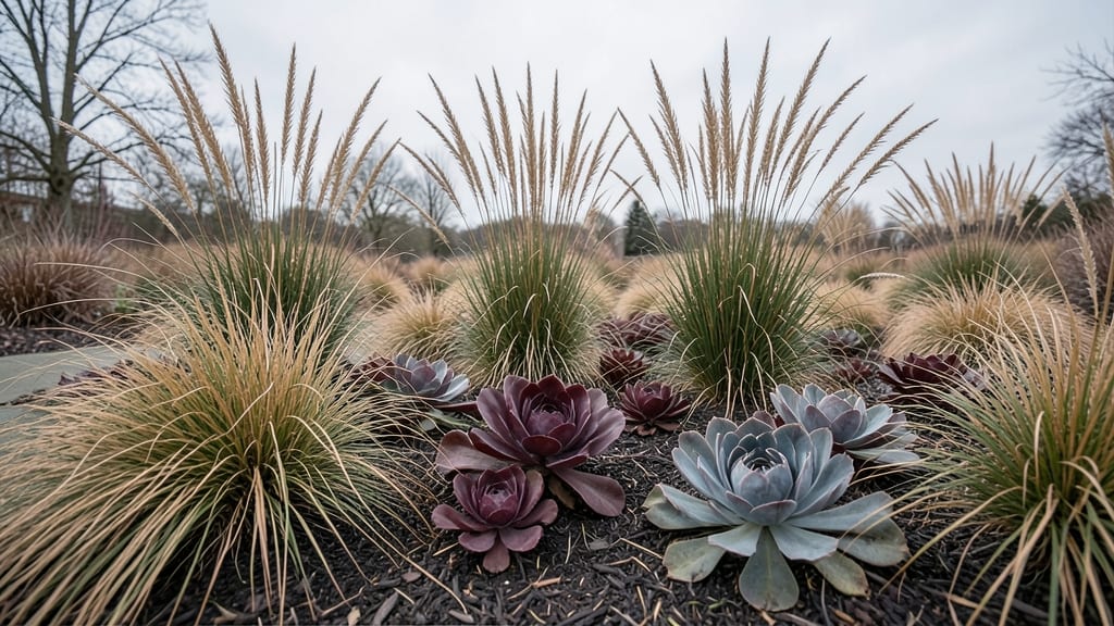 Winter Interest With Ornamental Grasses And Sedum