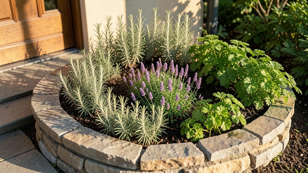 Stone-Edged Herb Spiral Garden