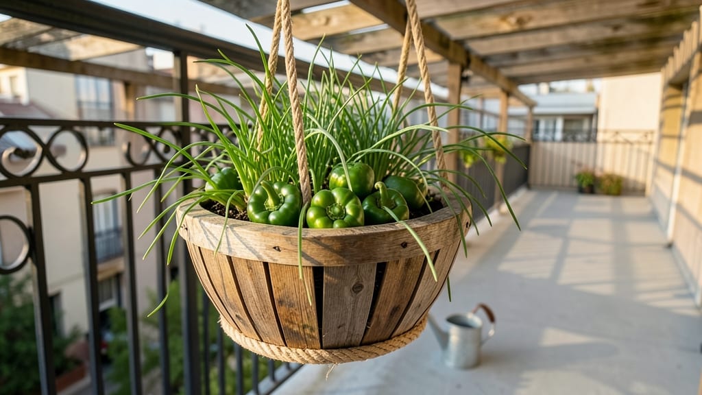 Hanging Wooden Basket Planters
