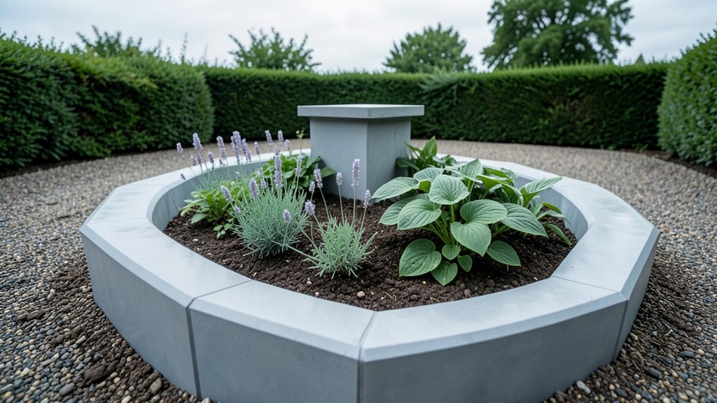 Modern Geometric Concrete Border