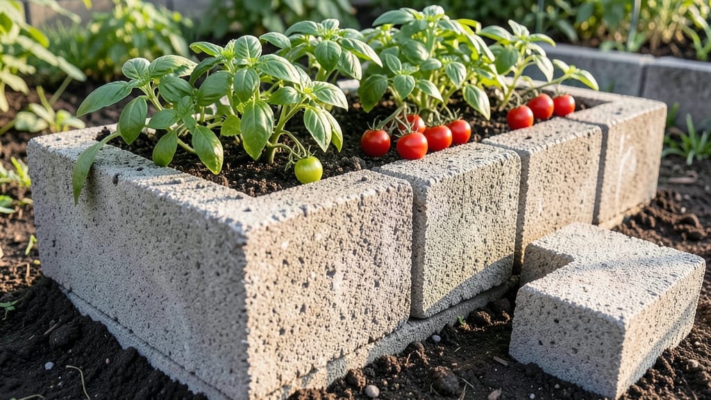 Cinder Block Planter Boxes