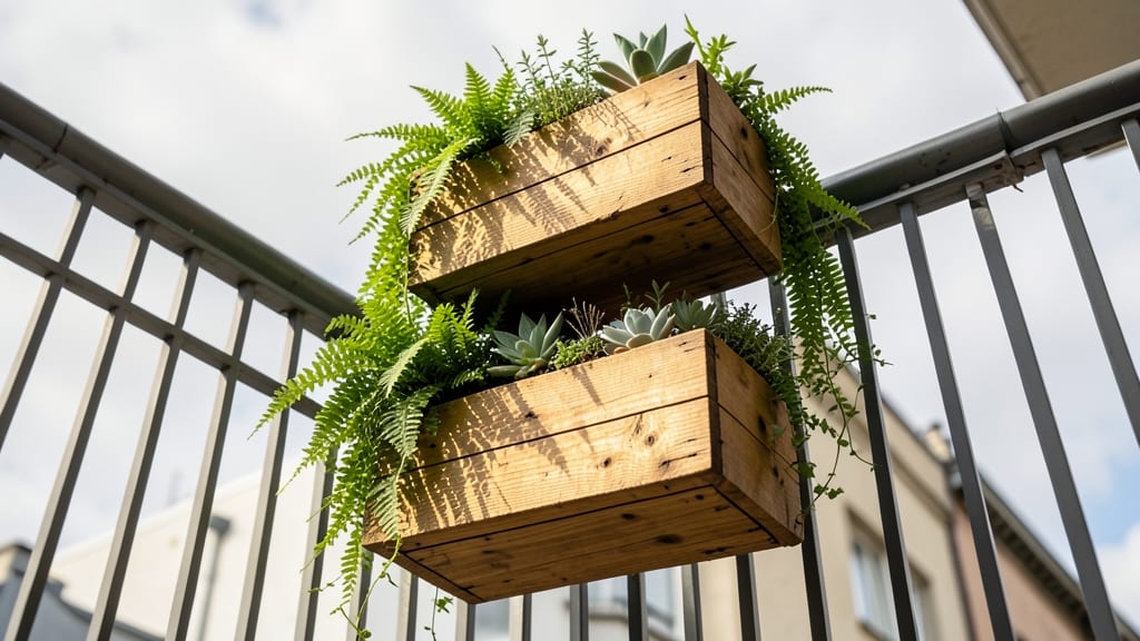 Vertical Stacked Wooden Planter Boxes