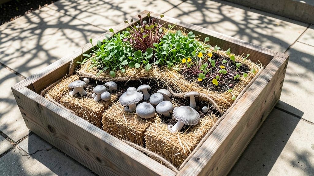 Shade-Tolerant Mushroom and Microgreens Bed