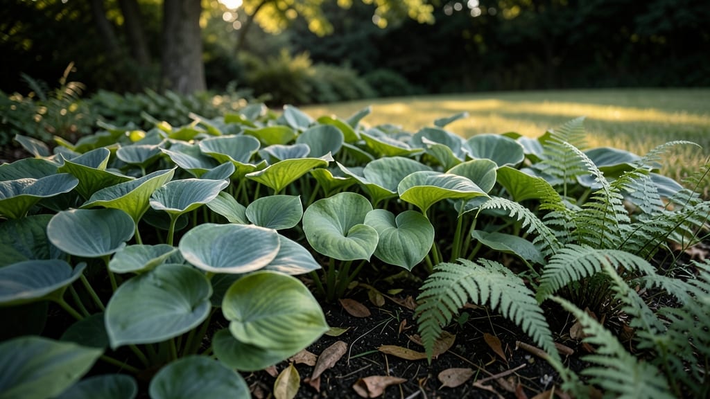 Shade-Loving Hosta and Fern Mix