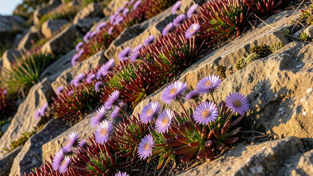 Asters and Sedum Ground Cover