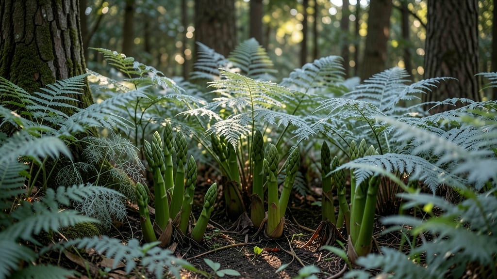 Asparagus And Fern Underplanting