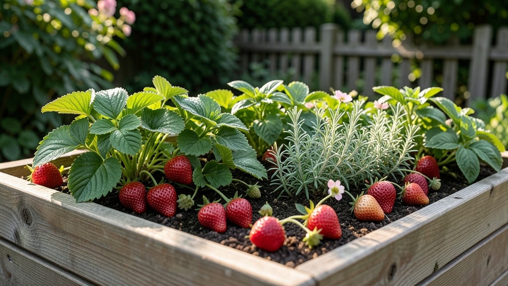 Strawberry And Herb Companion Beds
