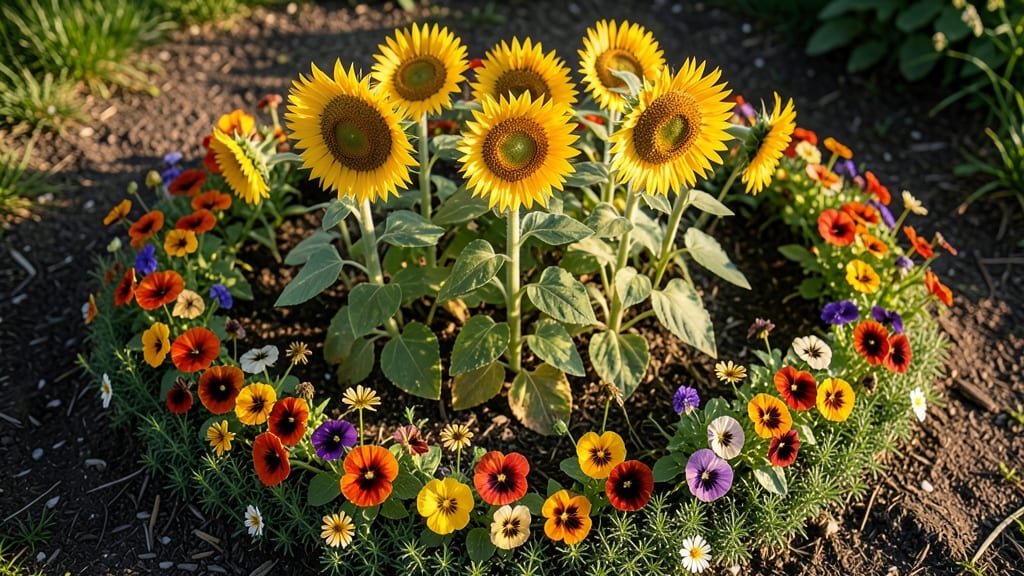 Sunflower Centerpiece Circle Bed