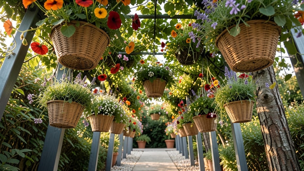 Vertical Hanging Flower Baskets