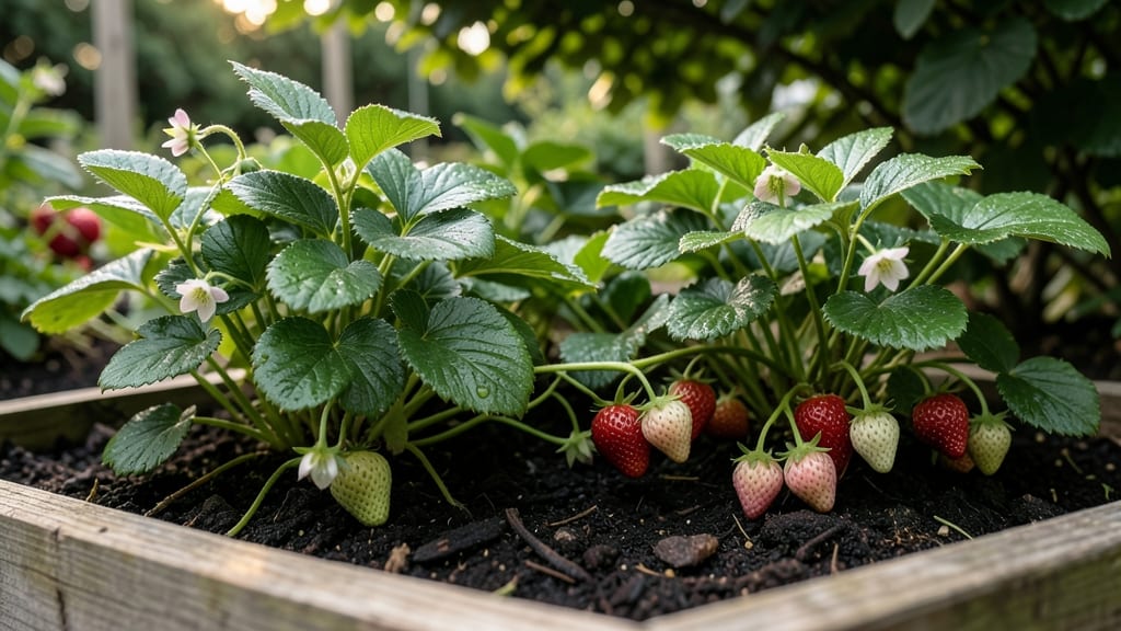 Bush Bean and Strawberry Companion Bed