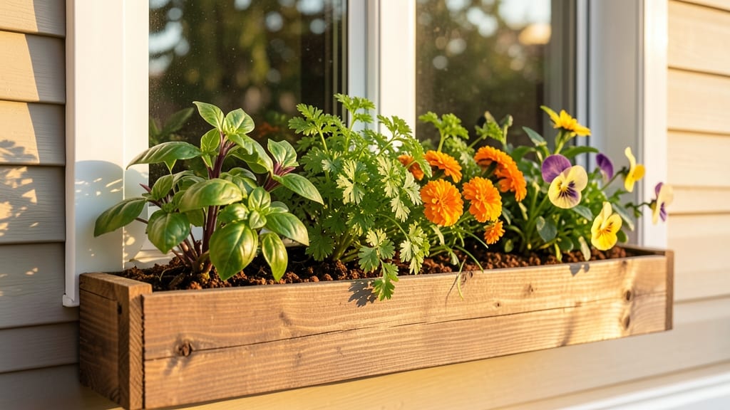 Window Box Herb and Flower Combo