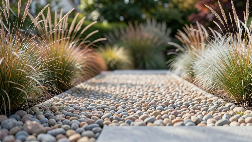 Ornamental Grass and Gravel Border