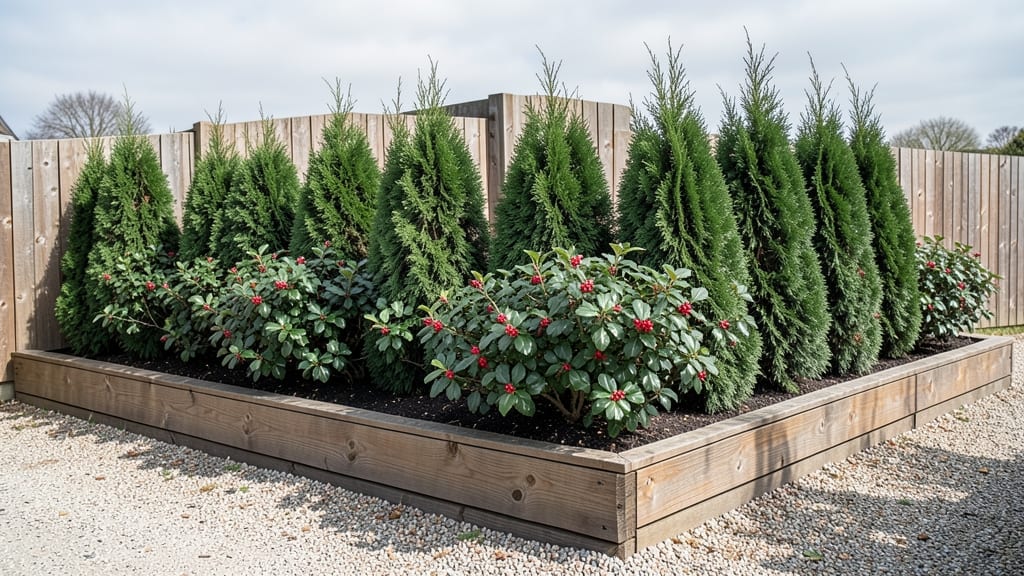 Mixed Evergreen Shrub Border