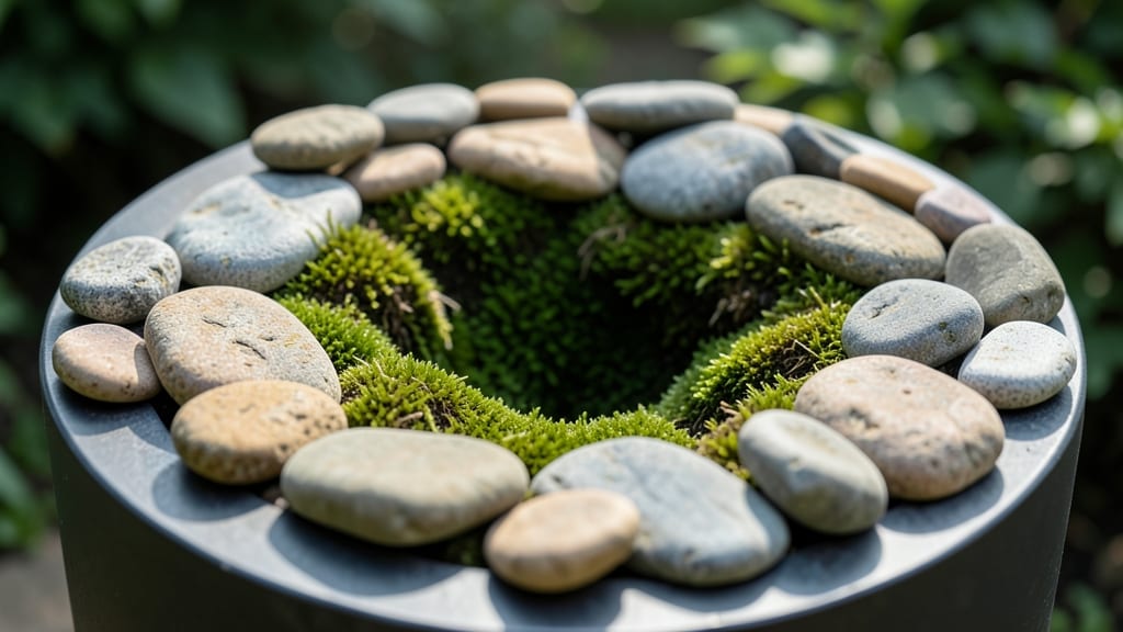 Moss Rock Circle Planter