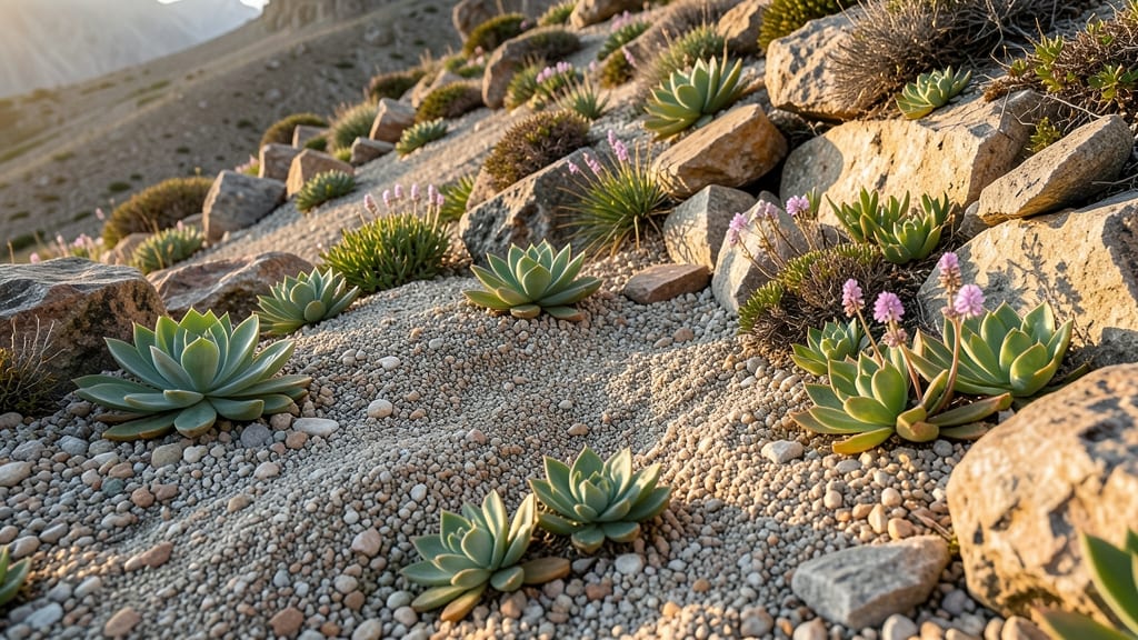 Alpine Rock Garden for Drought-Tolerant Succulents